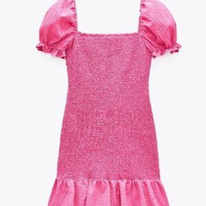 Zara pink ruched dress